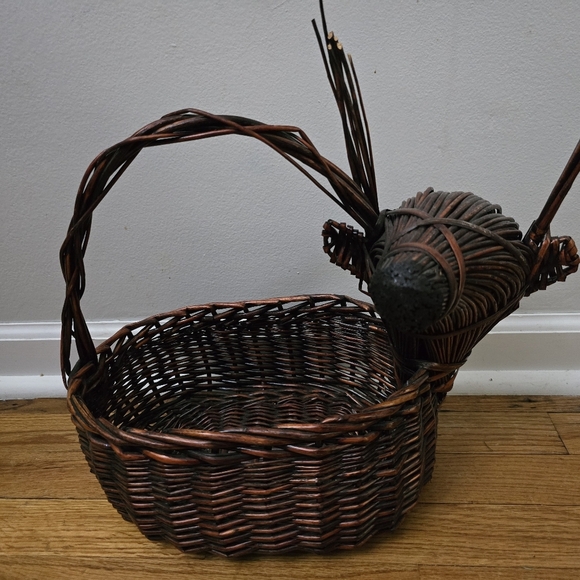 Reindeer Deer Head Woven Rattan Basket Wicker Hunting Country Wedding Christmas - Picture 1 of 16